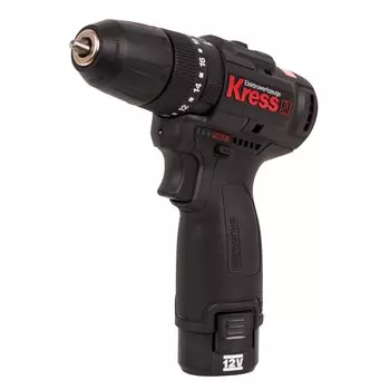 Дрель-шуруповерт ударная аккумуляторная бесщеточная Kress 12 В 2 Ач Li-Ion 2 АКБ и ЗУ (KU362.2)