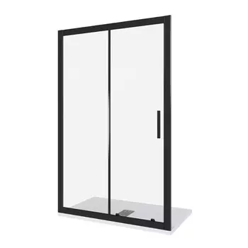Душевая дверь Good Door Cofe стекло прозрачное 120х190 см профиль черный 5 мм раздвижная (КФ00011)