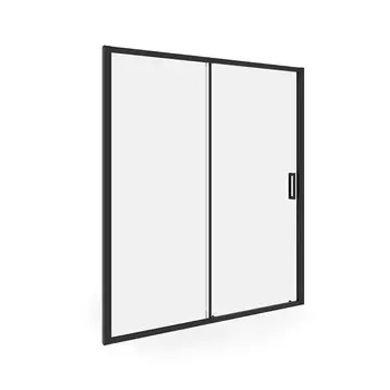 Душевая дверь Ulitka Safari стекло прозрачное 180х195 см профиль черный 6 мм раздвижная (74104459)