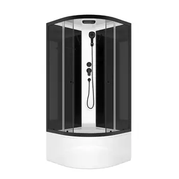 Душевая кабина Domani-Spa Delight Slim 90х90х218 см стекло прозрачное 4 мм с высоким поддоном полукруг