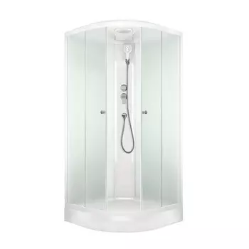Душевая кабина Domani-Spa Delight Slim 90х90х218 см стекло матовое 4 мм с низким поддоном полукруг
