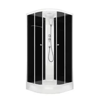 Душевая кабина Domani-Spa Delight Slim 90х90х218 см стекло тонированное 4 мм с низким поддоном полукруг