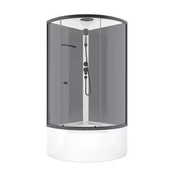 Душевая кабина Domani-Spa Simple 90х90х218 см стекло прозрачное 4 мм с высоким поддоном полукруг