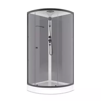 Душевая кабина Domani-Spa Simple 90х90х218 см стекло прозрачное 4 мм с низким поддоном полукруг