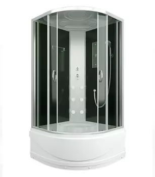 Душевая кабина Erlit ER35 90х90х215 см стекло тонированное 4 мм с высоким поддоном полукруг