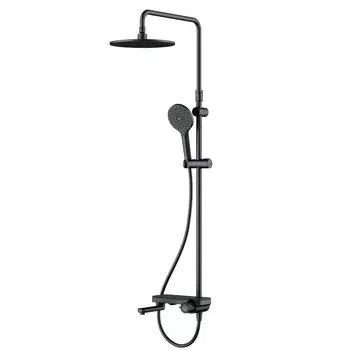 Душевая система AM.PM Like с верхним душем с лейкой со смесителем черная (F0780722)