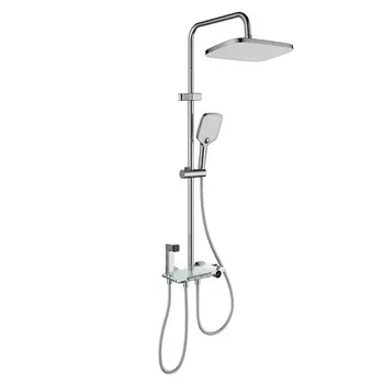 Душевая система Berges Parsec с верхним душем с лейкой с термостатом хром (075111)