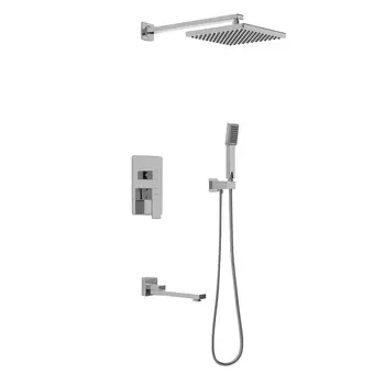 Душевая система Berges Sculptor встраиваемая с верхним душем с лейкой со смесителем хром (071110)