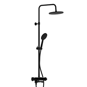 Душевая система Damixa Jupiter с верхним душем с лейкой со смесителем черная (977760300)