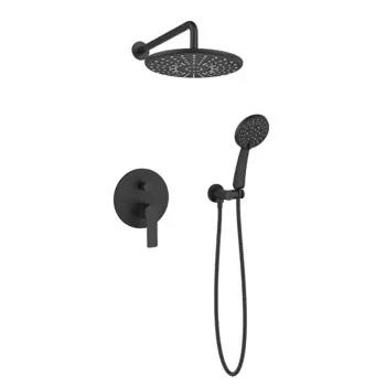 Душевая система Esko Classic встраиваемая с верхним душем с лейкой со смесителем черная (6in1 SB)