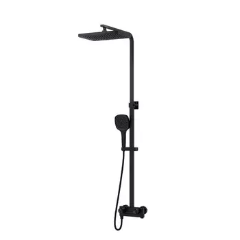 Душевая система Iddis Slide с верхним душем с лейкой со смесителем черная (SLIBLBTi06)