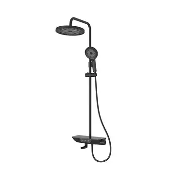 Душевая система Iddis SpaHome с верхним душем с лейкой со смесителем черная (SPABLBTi06)