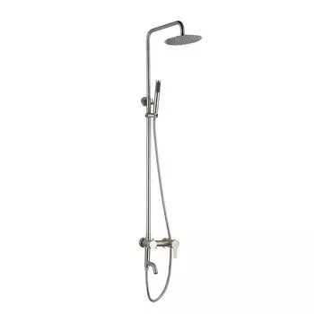 Душевая система РМС с верхним душем с лейкой со смесителем сталь (SUS124-009DK)