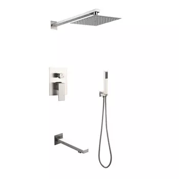 Душевая система РМС Sus встраиваемая с верхним душем с лейкой со смесителем сталь (SUS129-2S)