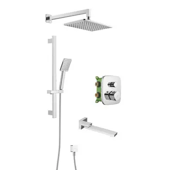 Душевая система Swedbe Platta встраиваемая с верхним душем с лейкой со смесителем хром (5562)