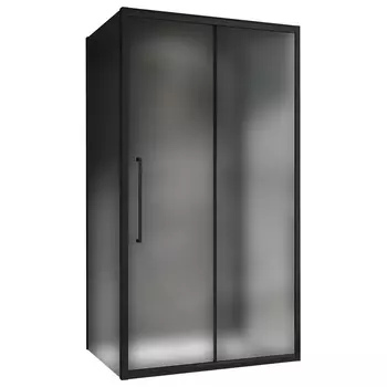 Душевой уголок Abber Schwarzer Diamant черный 110х100х195 см прямоугольник стекло матовое 6 мм (AG30110BMH-S100BM-S100BM)