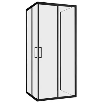 Душевой уголок Abber Schwarzer Diamant черный 90х90х195 см квадрат стекло прозрачное 6 мм (AG02090BH-S90B)