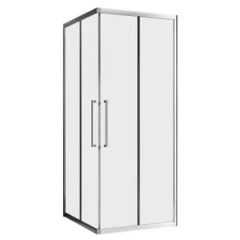 Душевой уголок Abber Schwarzer Diamant хром 80х80х195 см квадрат стекло прозрачное 6 мм (AG02080H)