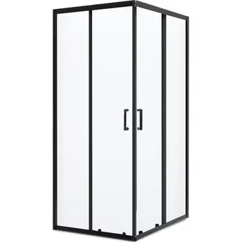 Душевой уголок BelBagno Uno черный 100х100х195 см квадрат стекло прозрачное 5 мм (UNO-195-A-2-100-C-NERO)