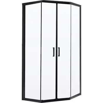 Душевой уголок BelBagno Uno черный 90х90х195 см пятиугольник стекло прозрачное 5 мм (UNO-195-P-2-90-C-NERO)
