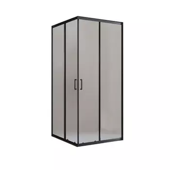 Душевой уголок BelBagno Uno черный 90х90х195 см квадрат стекло матовое 5 мм (UNO-195-A-2-90-P-NERO)