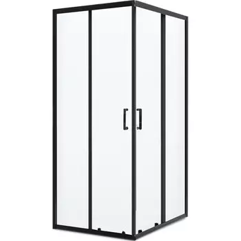 Душевой уголок BelBagno Uno черный 90х90х195 см квадрат стекло прозрачное 5 мм (UNO-195-A-2-90-C-NERO)