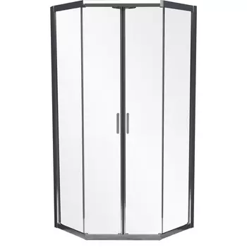 Душевой уголок BelBagno Uno хром 100х100х195 см пятиугольник стекло прозрачное 5 мм (UNO-195-P-2-100-C-Cr)