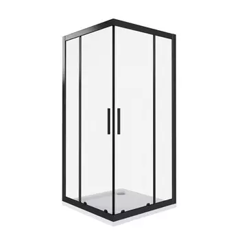 Душевой уголок Good Door Cofe черный 100х100х190 см квадрат стекло прозрачное 5 мм (КФ00007)