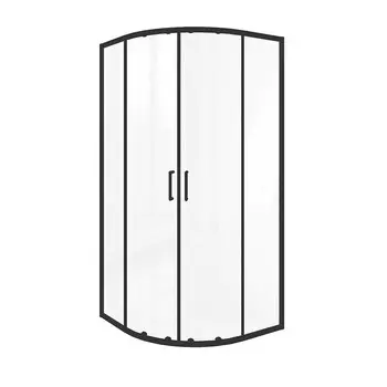 Душевой уголок Good Door Lite R-90-C-B черный 90х90х190 см четверть круга стекло прозрачное 5 мм (ЛТ00027)