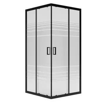 Душевой уголок Метакам Universal черный 100х100х185 см квадрат стекло прозрачное 6 мм (KKS_016526)