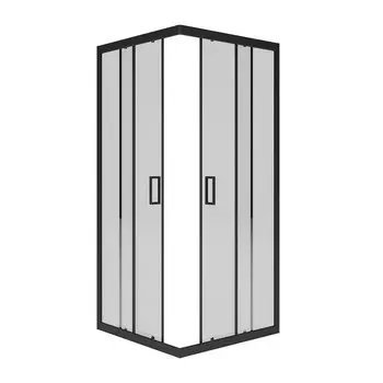 Душевой уголок Метакам Universal черный 89х89х185 см квадрат стекло прозрачное 4 мм (KKS_013568)