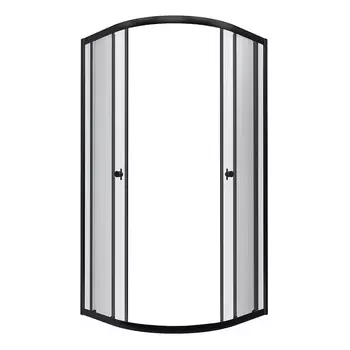 Душевой уголок Triton Альфа черный 100х100х185 см полукруг стекло прозрачное 4 мм без поддона