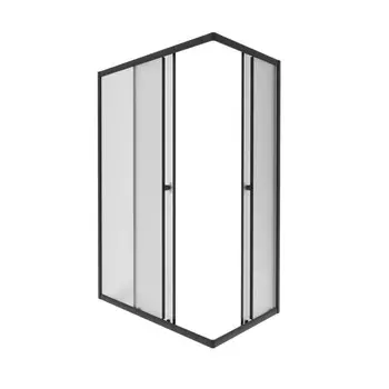 Душевой уголок Triton Вента-БВ черное 120х80х185 см прямоугольник стекло матовое 4 мм