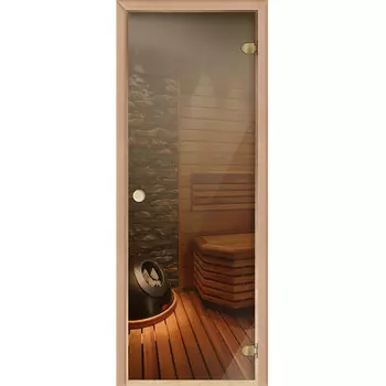 Дверь для бани и сауны стеклянная бронза DoorWood 690х1890 мм (DW02187)