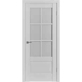 Дверь межкомнатная ER2 800х2000 мм ПВХ эмалекс серая со стеклом с замком и петлями