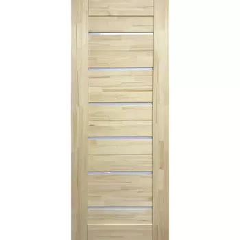 Дверь межкомнатная Флэт Лайт 800х2000 мм массив без покрытия со стеклом