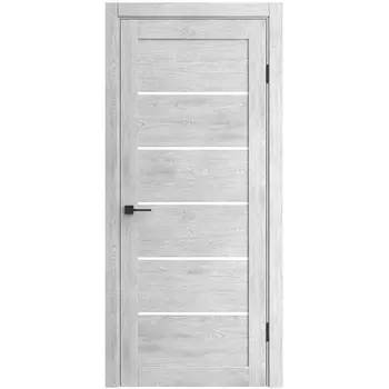 Дверь межкомнатная Флора-2 800х2000 мм ПВХ nordic grey oak со стеклом