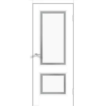 Дверь межкомнатная Fly 62 700х2000 мм ПВХ эмалит белая со стеклом с замком