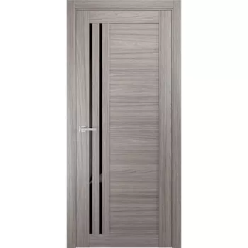 Дверь межкомнатная Квадро 20 600х2000 мм финишпленка дуб дымчатый со стеклом