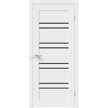 Дверь межкомнатная Linea 8 800х2000 мм ПВХ эмалит белая со стеклом с замком