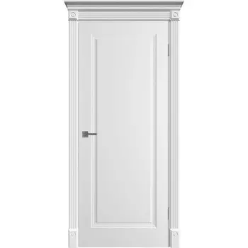 Дверь межкомнатная Норра 1 600х2000 мм эмаль белая глухая с замком и петлями