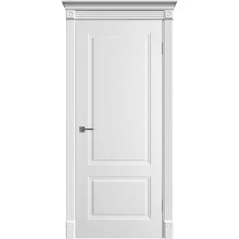 Дверь межкомнатная Норра 2 800х2000 мм эмаль белая глухая с замком и петлями