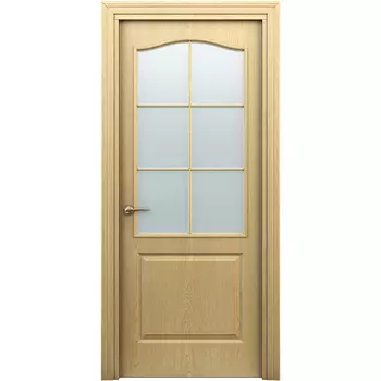 Дверь межкомнатная Палитра 700х2000 мм финишпленка дуб светлый со стеклом