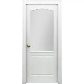 Дверь межкомнатная Палитра 800х2000 мм финишпленка белая со стеклом