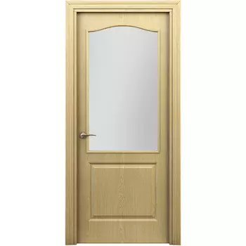 Дверь межкомнатная Палитра 800х2000 мм финишпленка дуб светлый со стеклом