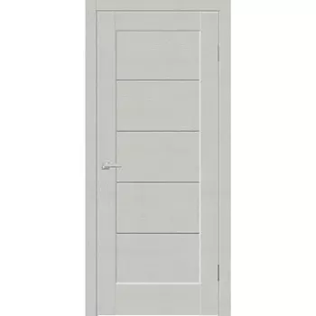 Дверь межкомнатная Premier 1 700х2000 мм полипропилен серая со стеклом с замком и петлями