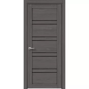 Дверь межкомнатная Соло 1 700х2000 мм ПВХ дуб элегансия серый со стеклом с замком