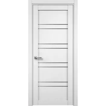 Дверь межкомнатная Соло 1 700х2000 мм ПВХ дуб шале белый со стеклом с замком