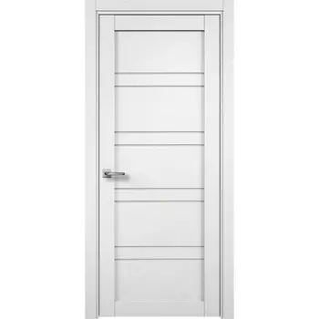 Дверь межкомнатная Соло 1 800х2000 мм ПВХ дуб шале белый со стеклом с замком