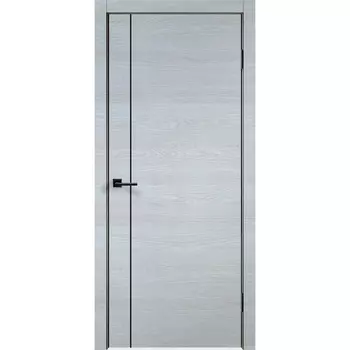 Дверь межкомнатная Techno Black 700х2000 мм ПВХ вяз каньон айс глухая с замком